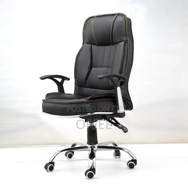Office Chair : High Back Black Leather Chair