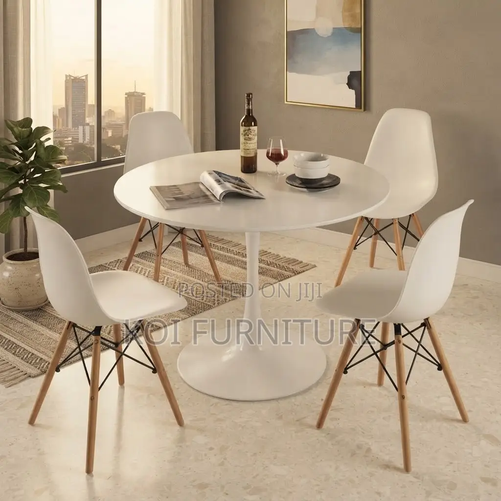 Dining Set; Eames White Round Dining Sets