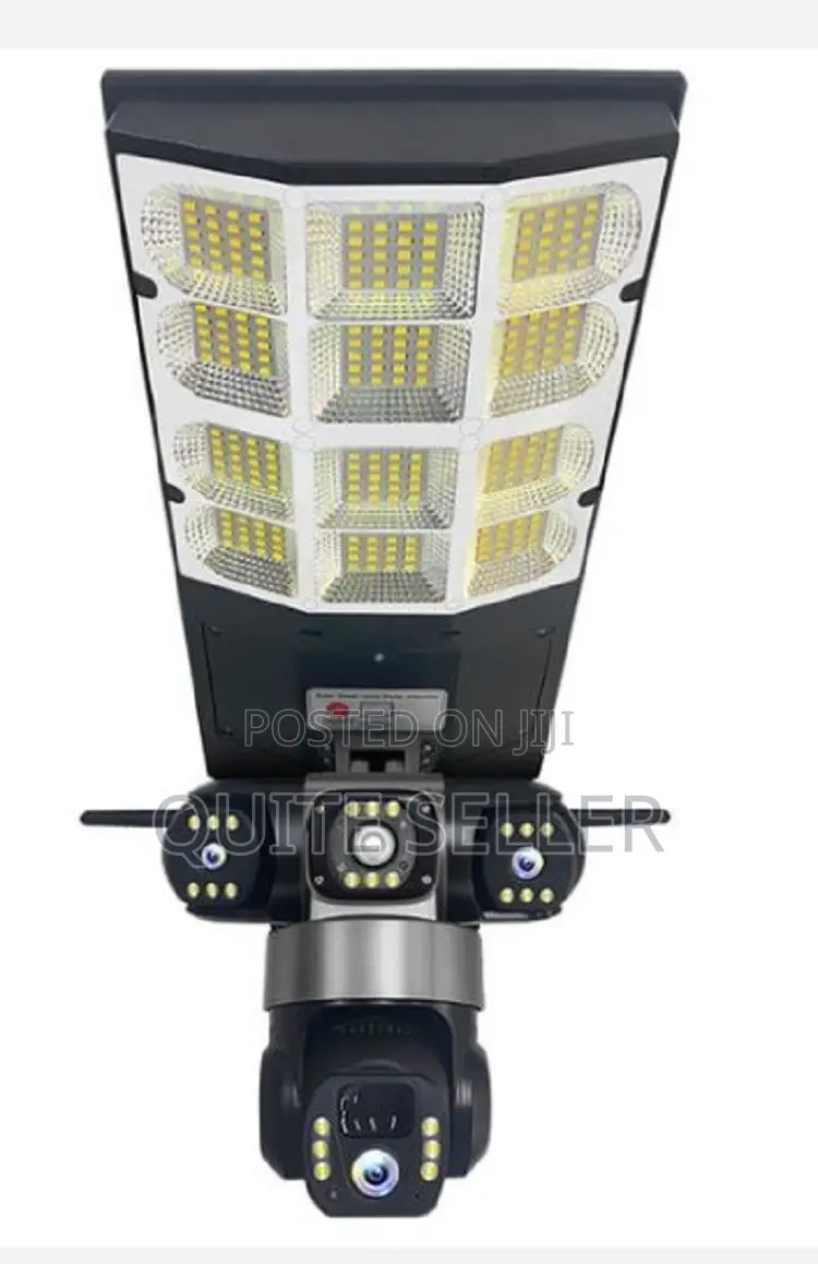 V380 4G Triple Lens Solar PTZ Camera With 180W Solar Street Light