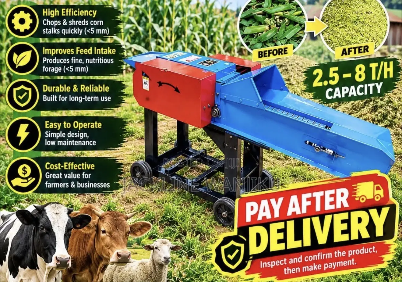 Corn Stalks Silage Chopper Machine / New Animal Feed Silage Machine