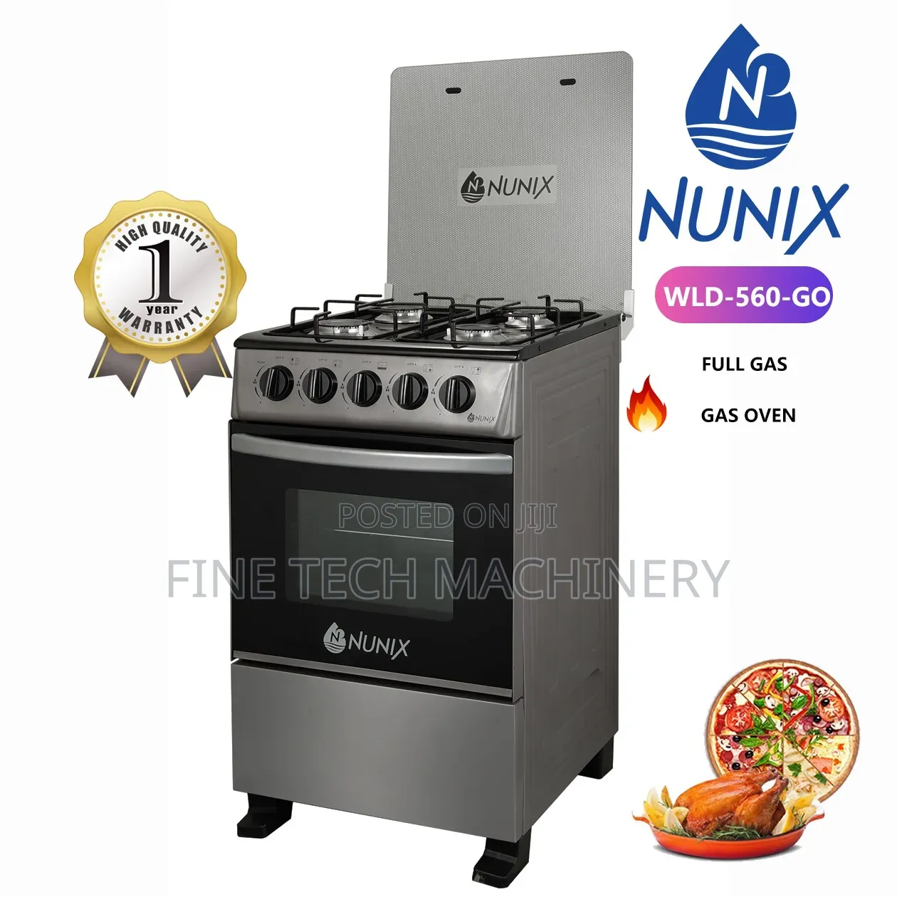 New Model 50*55 Nunix Full Gas Standing Cooker
