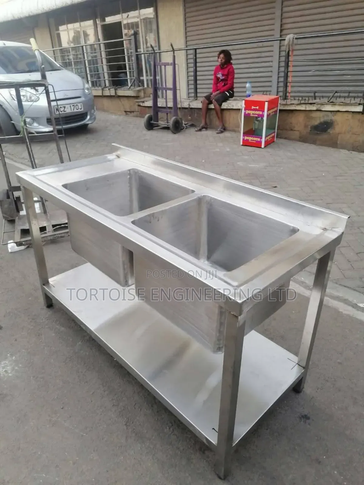 Stainless Steel Commercial Double Sink Size 1200mm by 600mm by 850mm