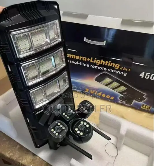 V380 4G WiFi Solar Street Light With Security Camera 450W