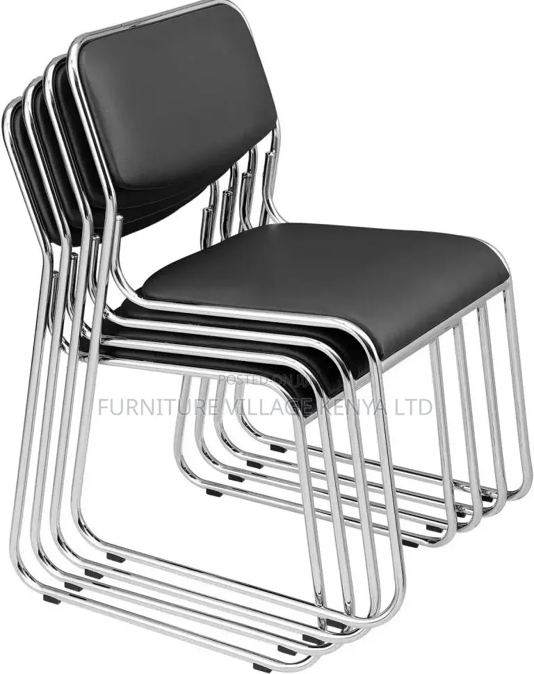 Visitor's Chair;Leather Chrome-Armless Catalina Visitor's Waiting Chai