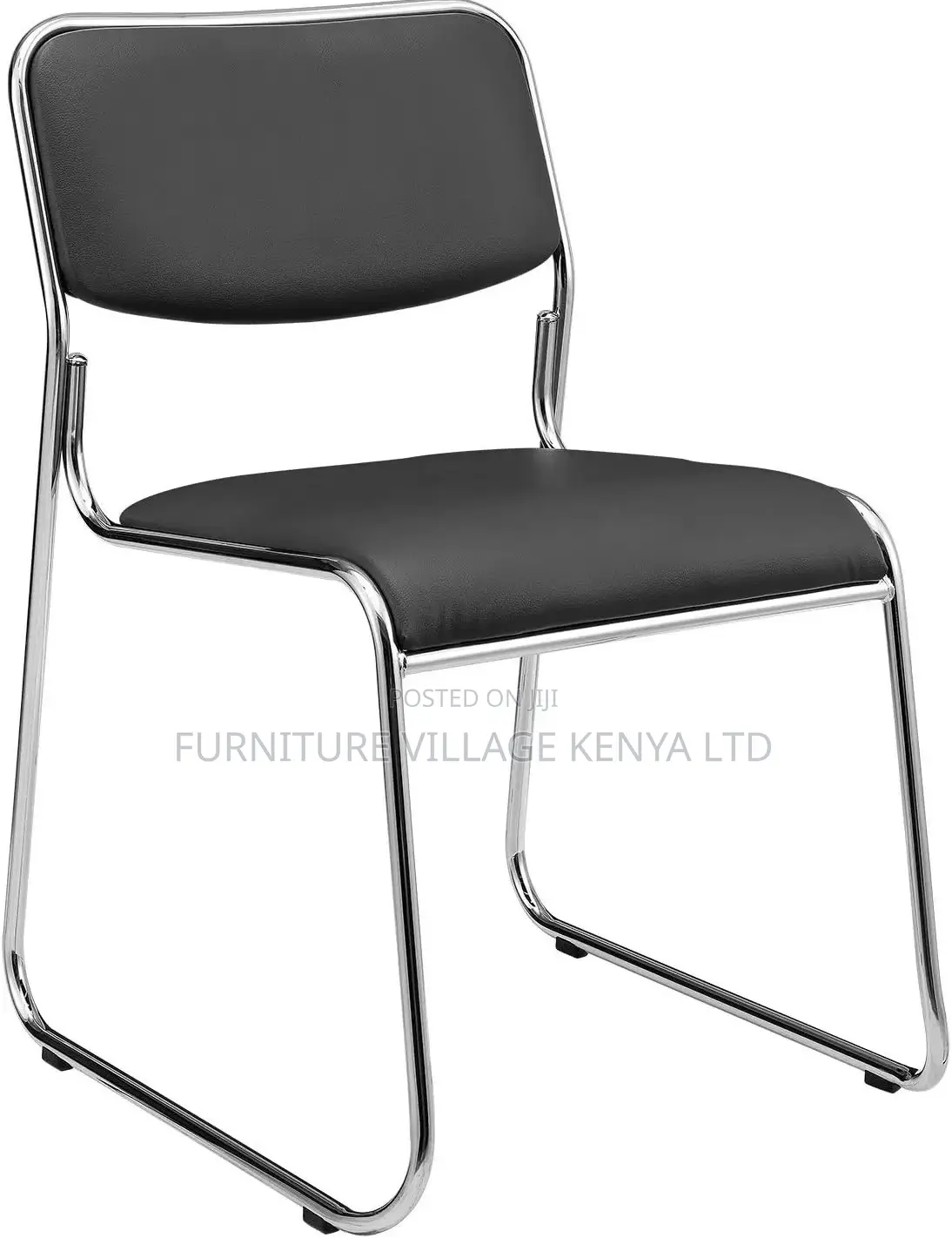 Visitor's Chair;Leather Chrome-Armless Catalina Visitor's Waiting Chai
