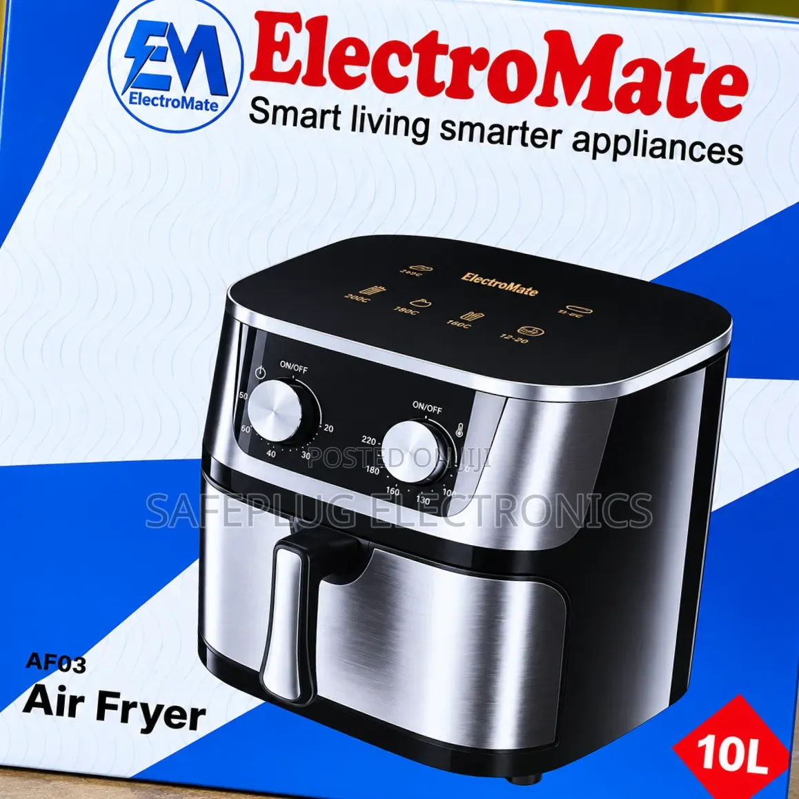 ElectroMate 10L Air Fryer – Fast Healthy Cooking