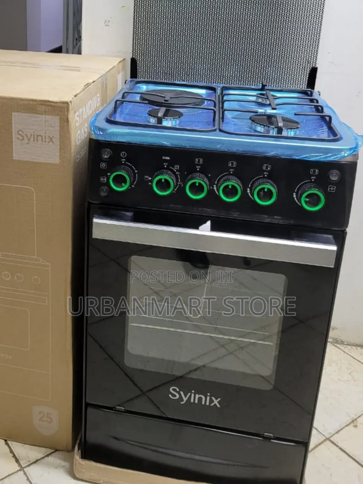 Brand New Syinix 50x50 Gas Cooker With Double Glass Oven Door