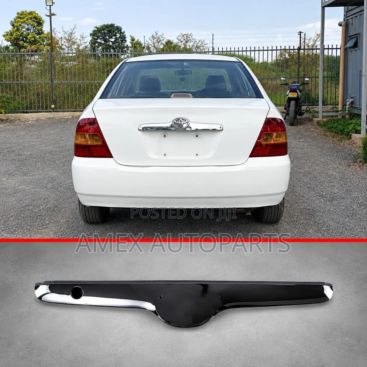 Boot Moulding Toyota Corolla Nze 2001 Onwards Chrome
