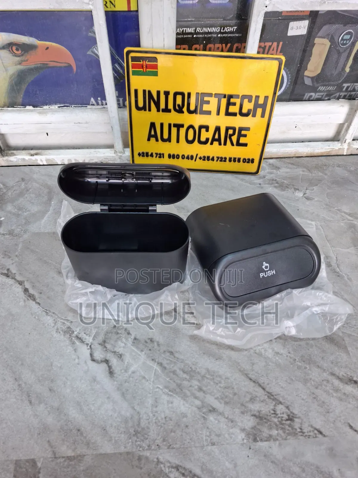 Clip on Mini Car Dustbin With Push Lid