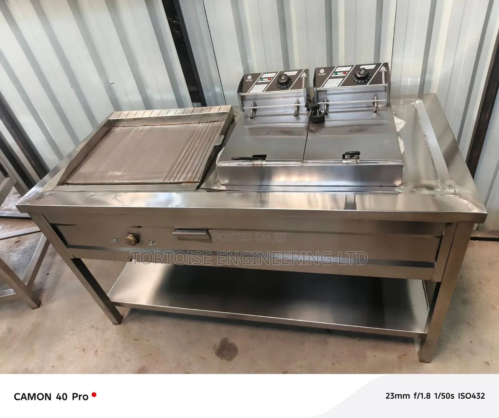 Combined Cooking Units Stainless Steel Griddle and Deep Chips Fryer