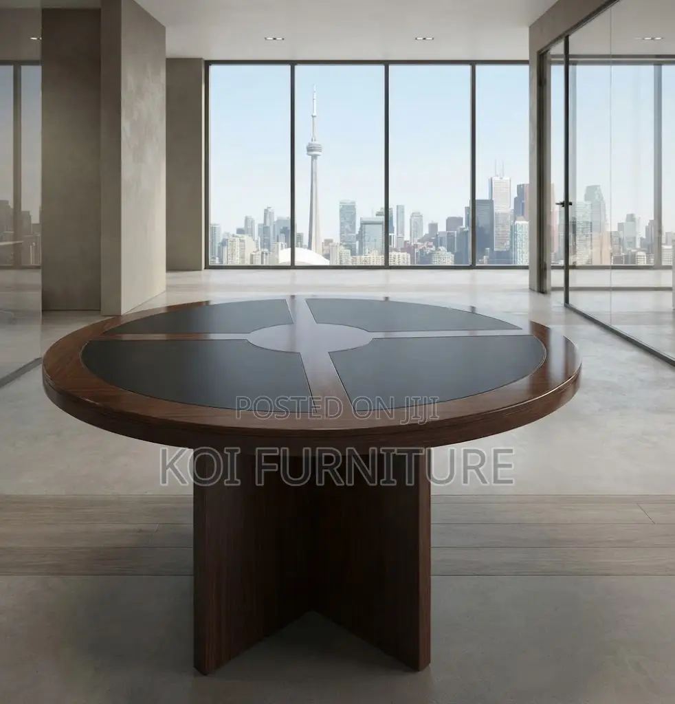 Boardroom Table; 120cm Round Mahogany Staff Boardroom Tables
