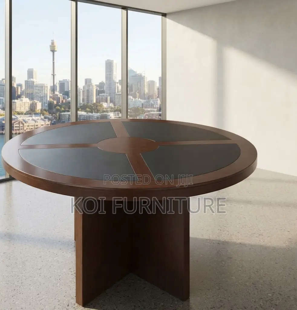 Boardroom Table; 120cm Round Mahogany Staff Boardroom Tables