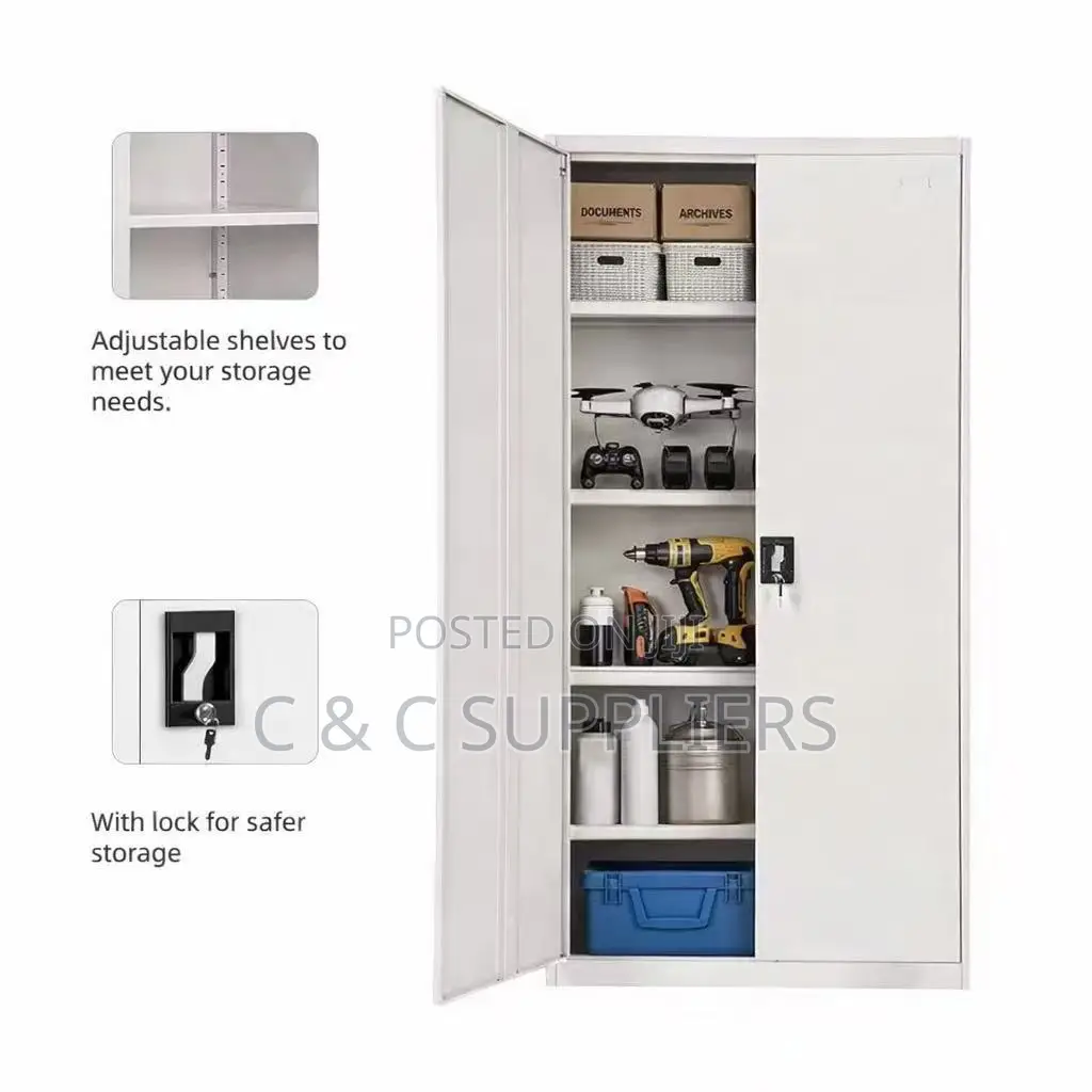 Locking 2 Door Metallic Cabinet.