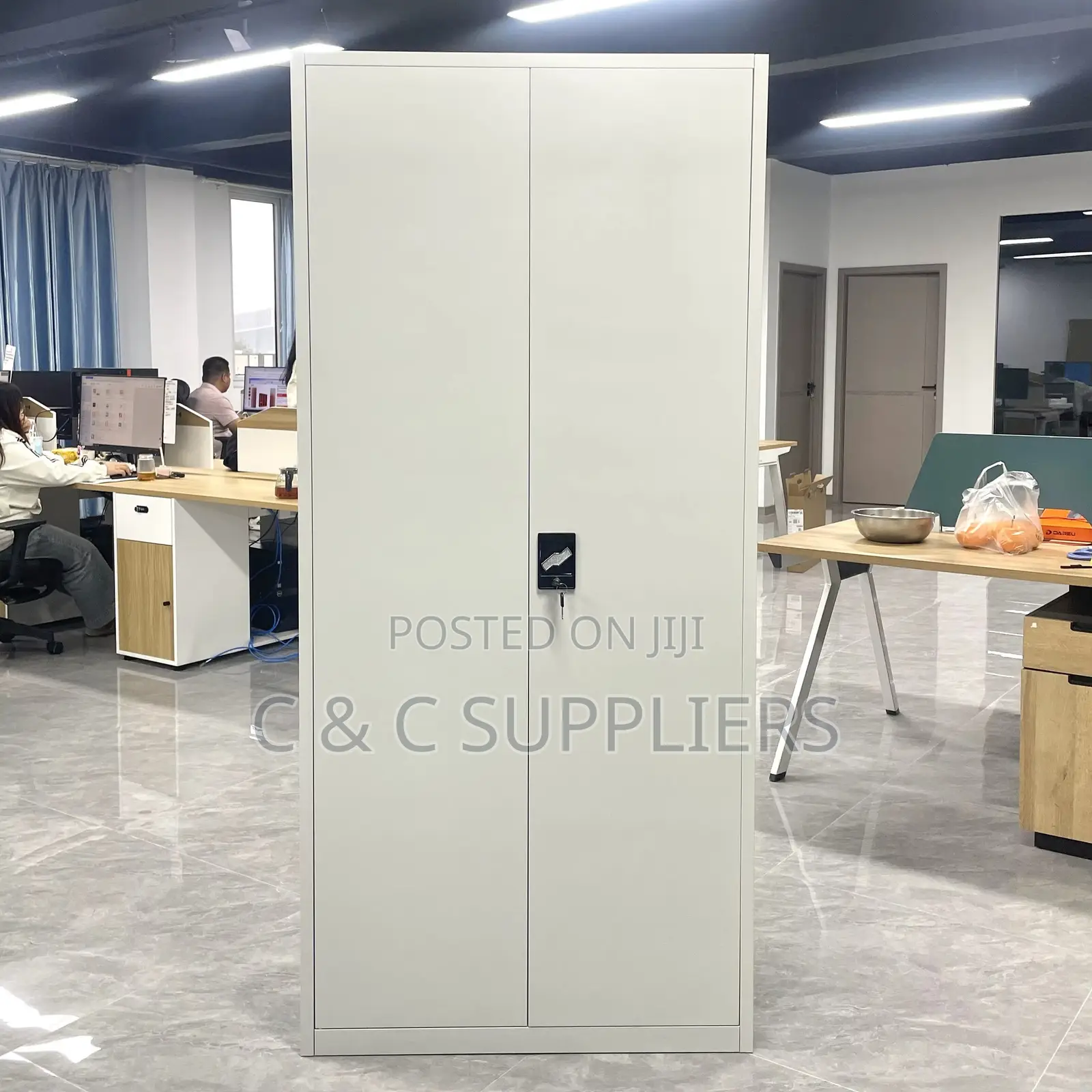 Locking 2 Door Metallic Cabinet.