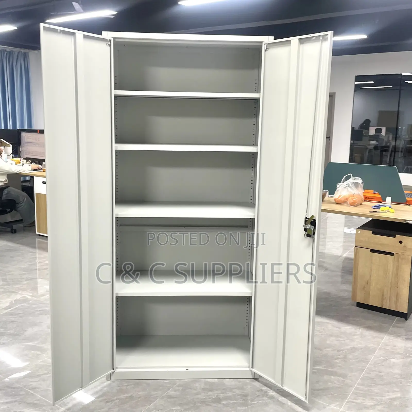 Locking 2 Door Metallic Cabinet.