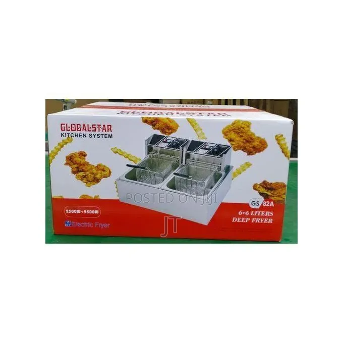 Globalstar Double Tank 6+6LT Stainless Steel Double Deep Fryer