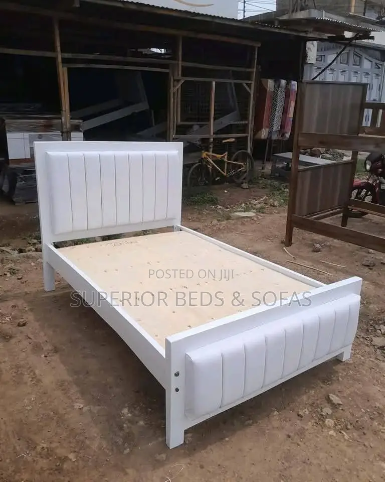 5x6 White Channel-Tufted Mocket Bed: Pay on Delivery