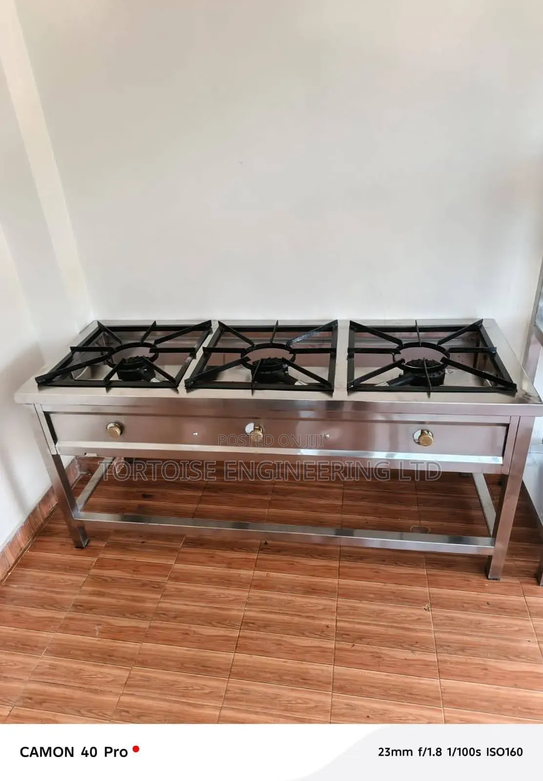 Stainless Steel Commercial Cooking Units 3 Gas Burner High Pressure