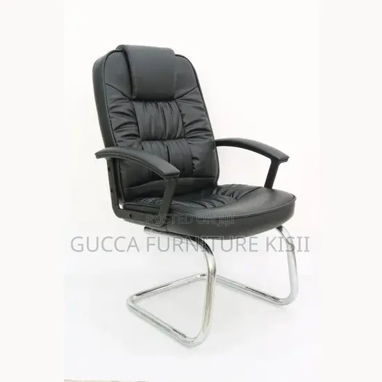 Office Chairs; Black Executive PU Leather Cantilever Chair