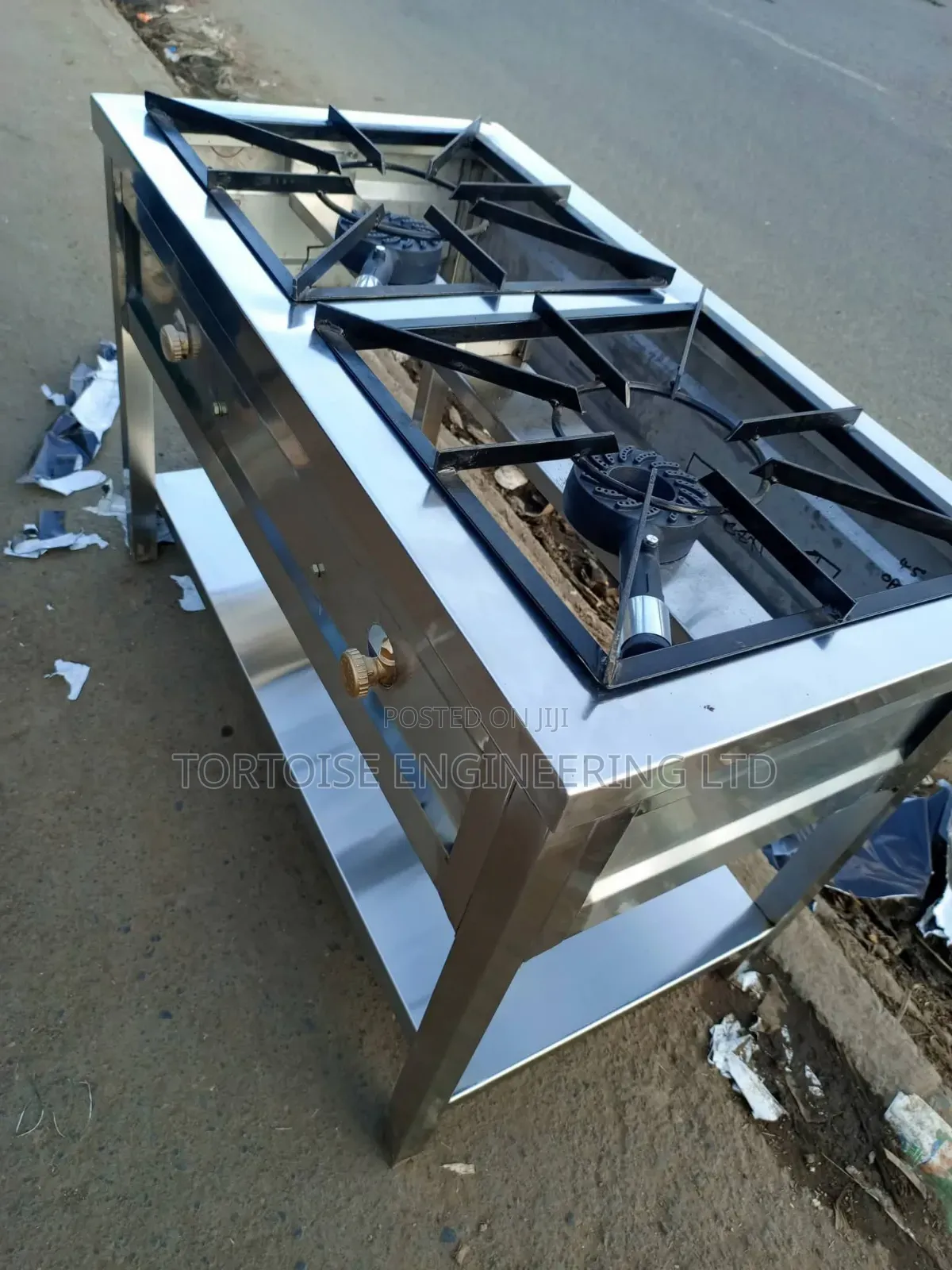 Stainless Steel Commercial 2 Burner Gas Cooker 900mm by 550mm