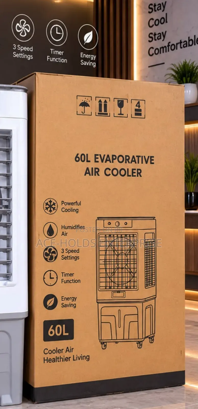 Starworth 60 Litres Evaporative Air Cooler - 3 Speeds