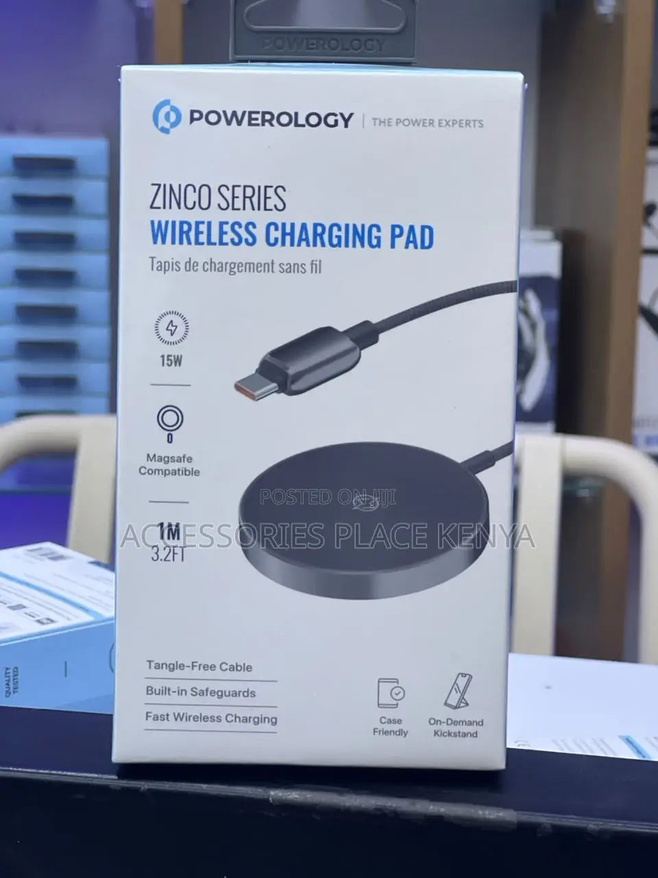 Powerology Zinco Series Wireless Charging Pad - Dark Gray