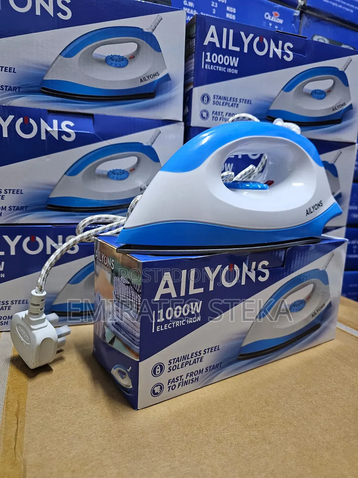 AILYONS 1000W Heavy Duty Non-Stick Electric Dry Iron Box Appliance