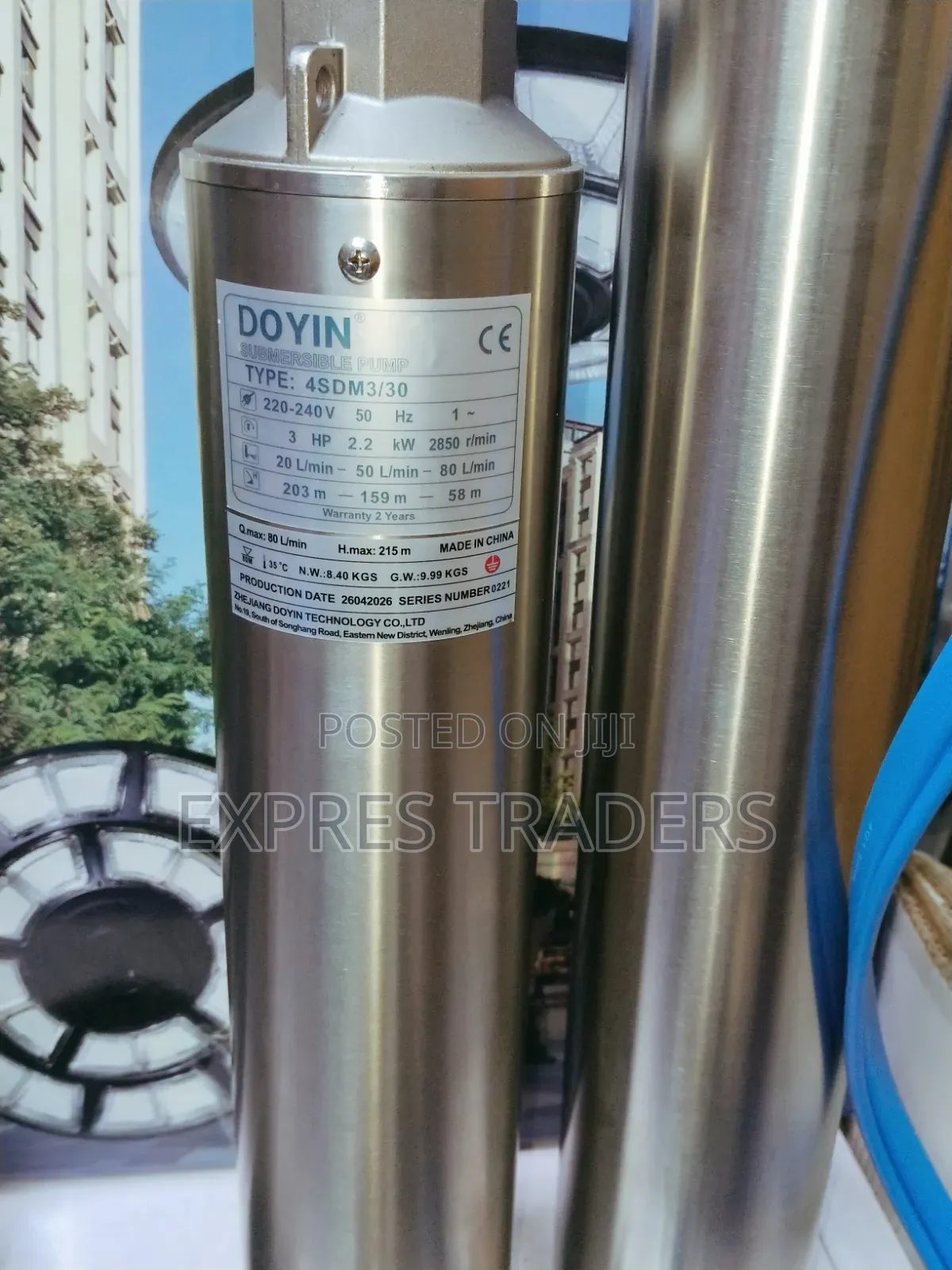 Doyin Pump ;3 H.P, Max Height -215 Metres