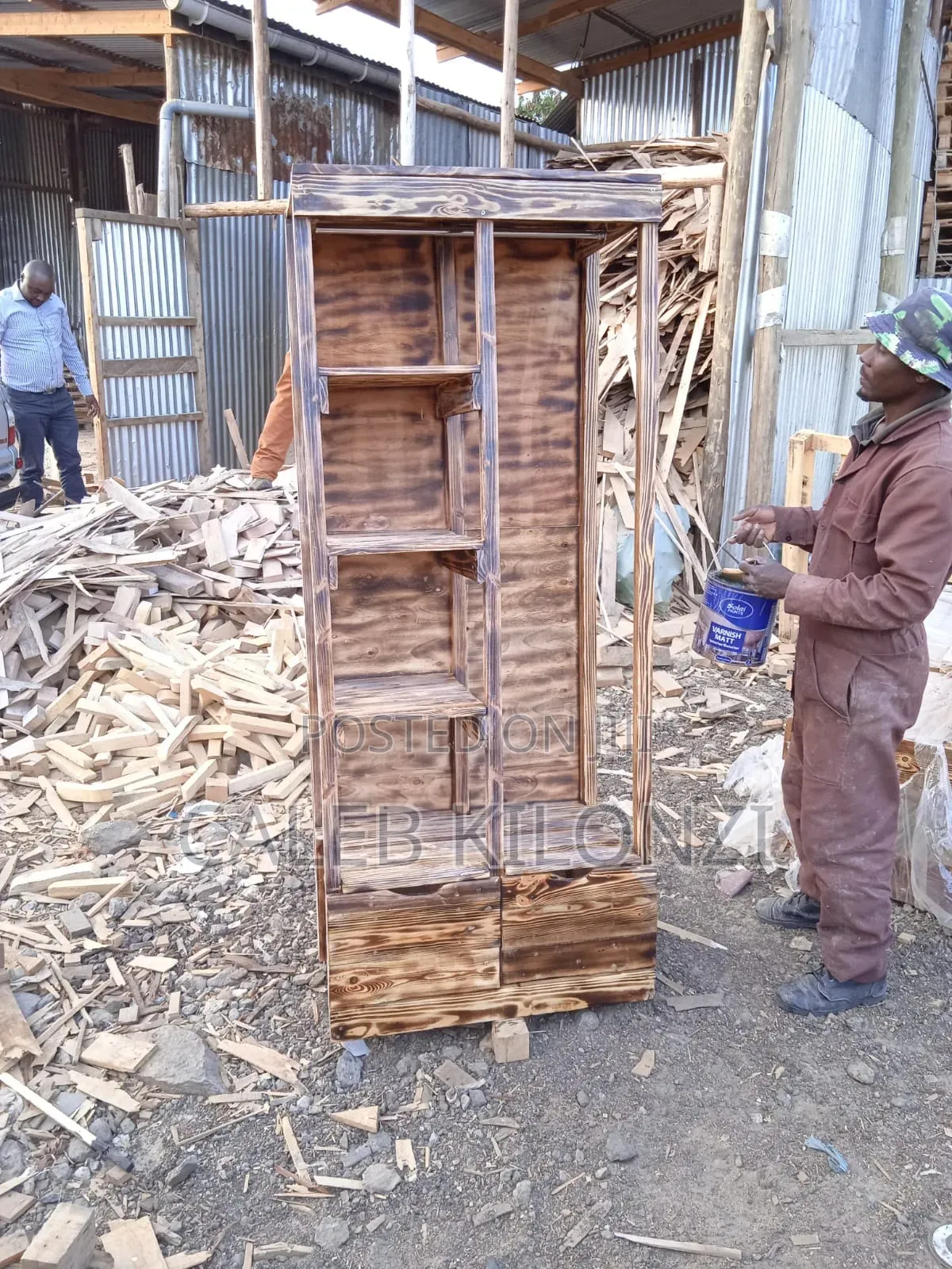 Open Pallet Wardrobe/Pallet Clothe Rack With Shelves