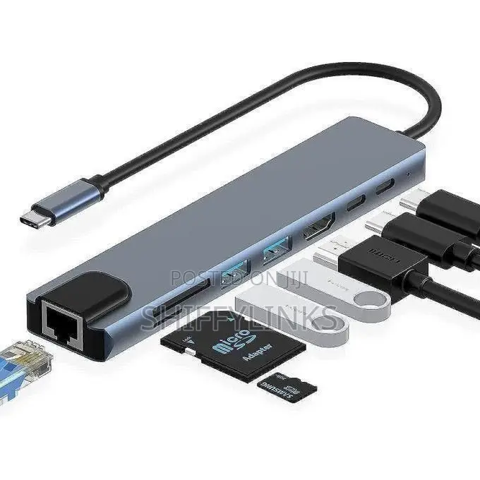 USB C Hub, 8 in 1 Type C Hub Multiport Adapter With HDMI