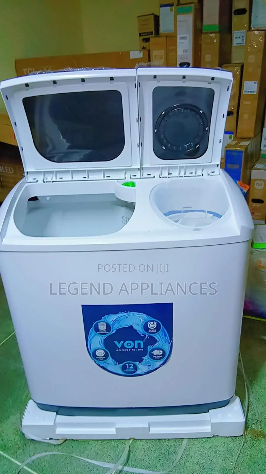 Von Washing Machine 13kg Twin Tub