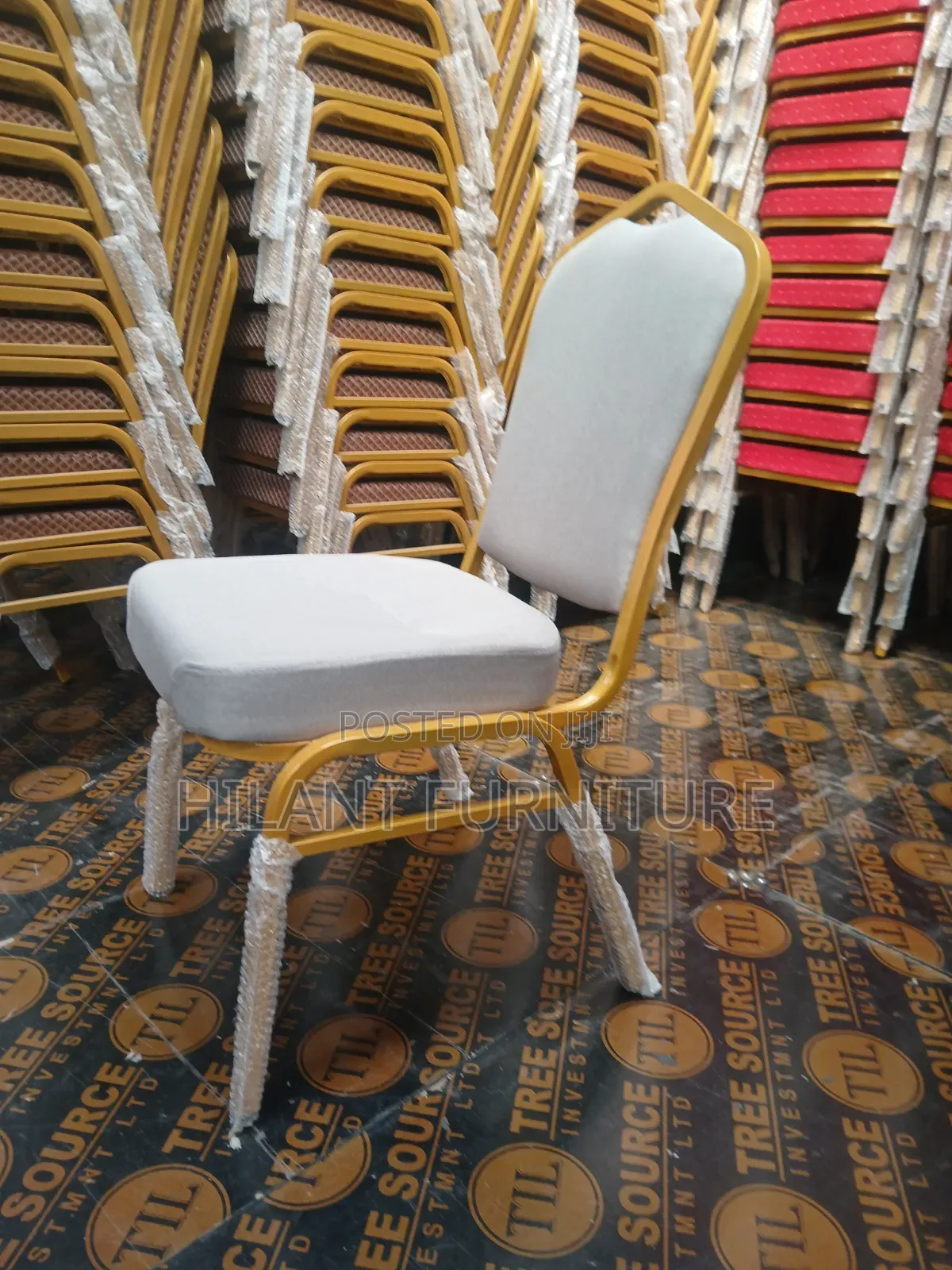 Grey Fabric Heavy-Duty Conference Banquet Chair