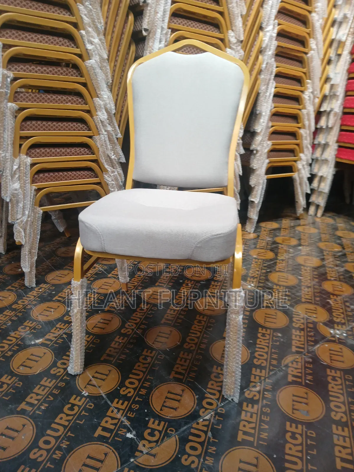 Grey Fabric Heavy-Duty Conference Banquet Chair