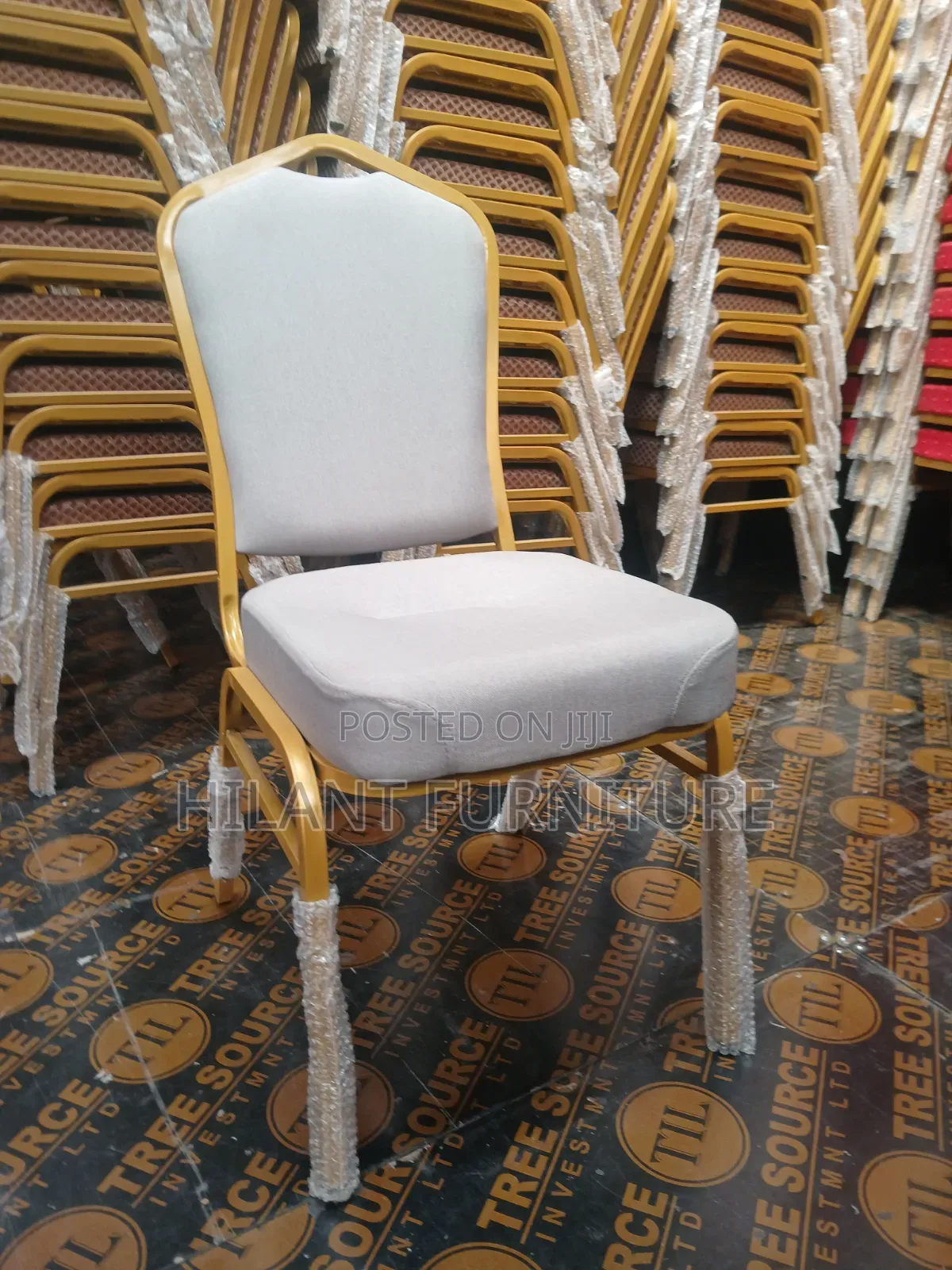 Grey Fabric Heavy-Duty Conference Banquet Chair