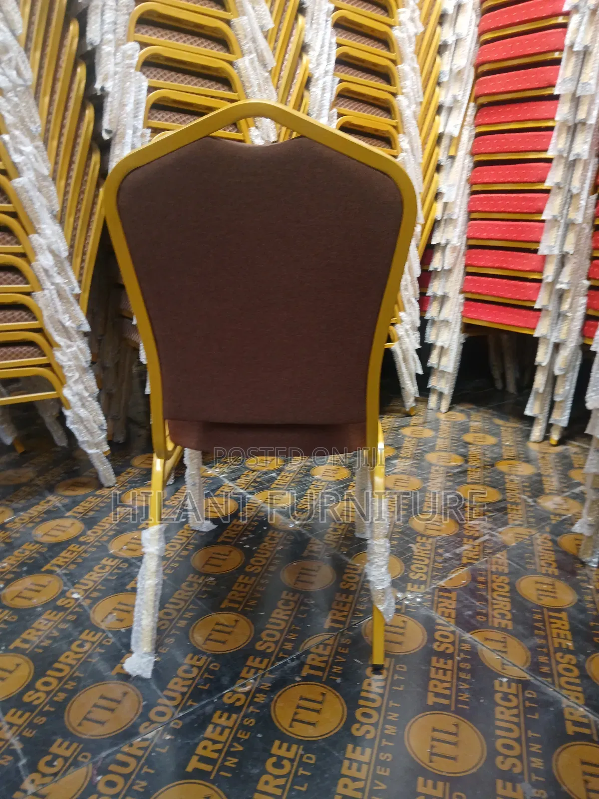 Brown Fabric Heavy-Duty Conference Banquet Chair