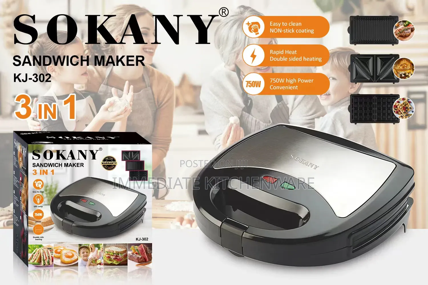 Sokany 3in1 Sandwich Maker