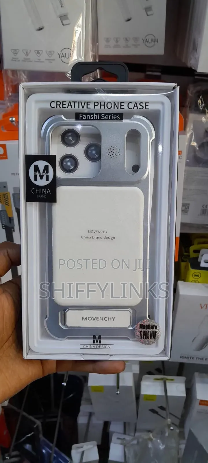 iPhone 17 Pro Max Metallic Leather Movenchy Case