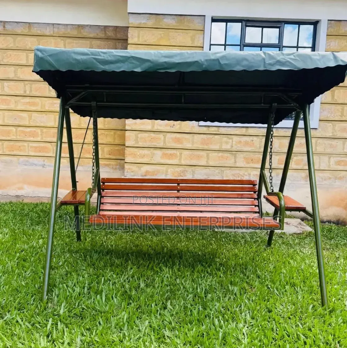 Wooden Mahogany PVC Canvas Adult Swings