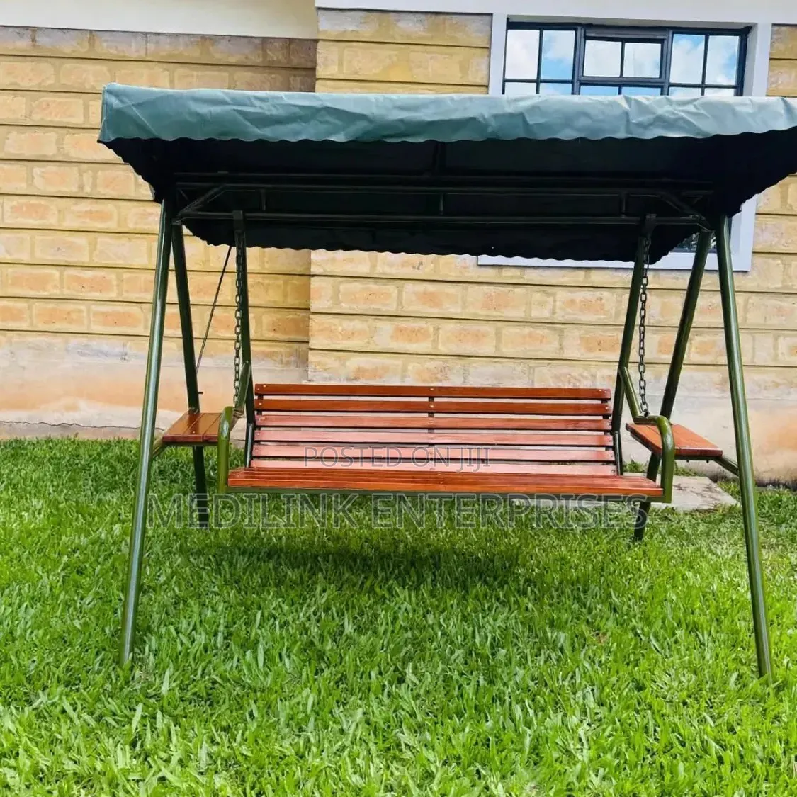 Wooden Mahogany PVC Canvas Adult Swings