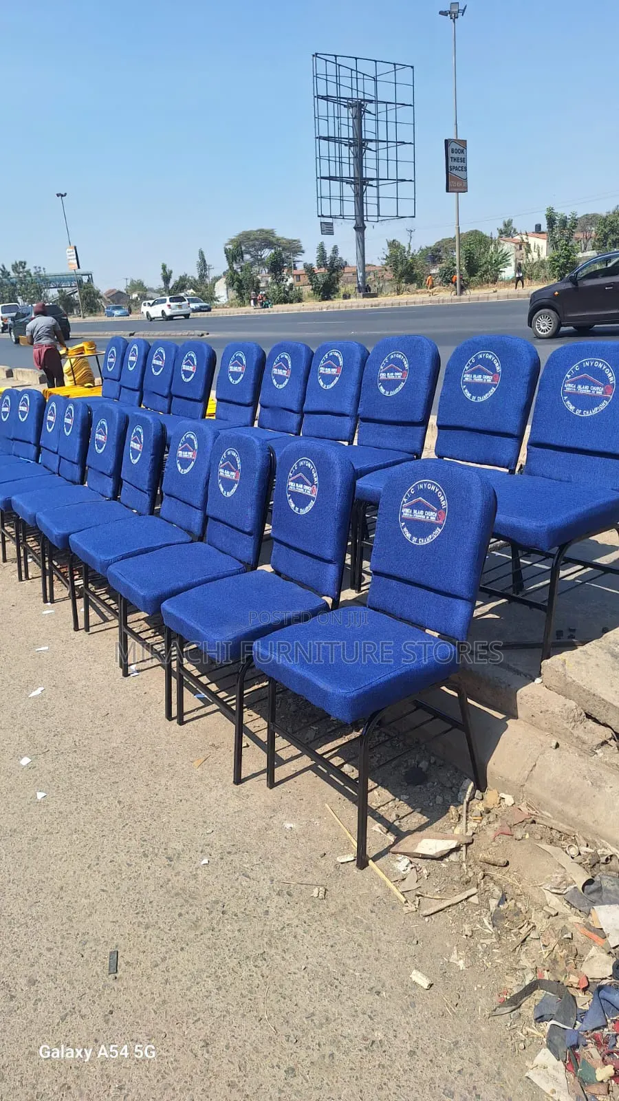 Blue Church Seats