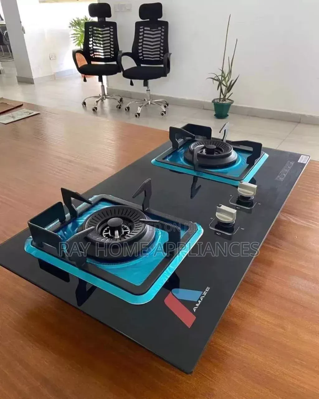 2 Gas Burner Table Top Glass Hob