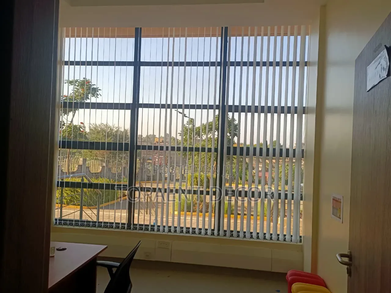 Simply Screened Plain White Vertical Office Window Blinds