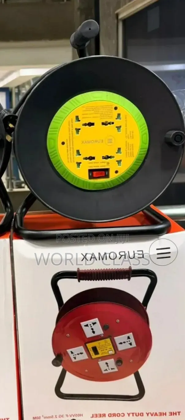 Euromax 50m Heavy Duty Cord Reels With Indication Light,