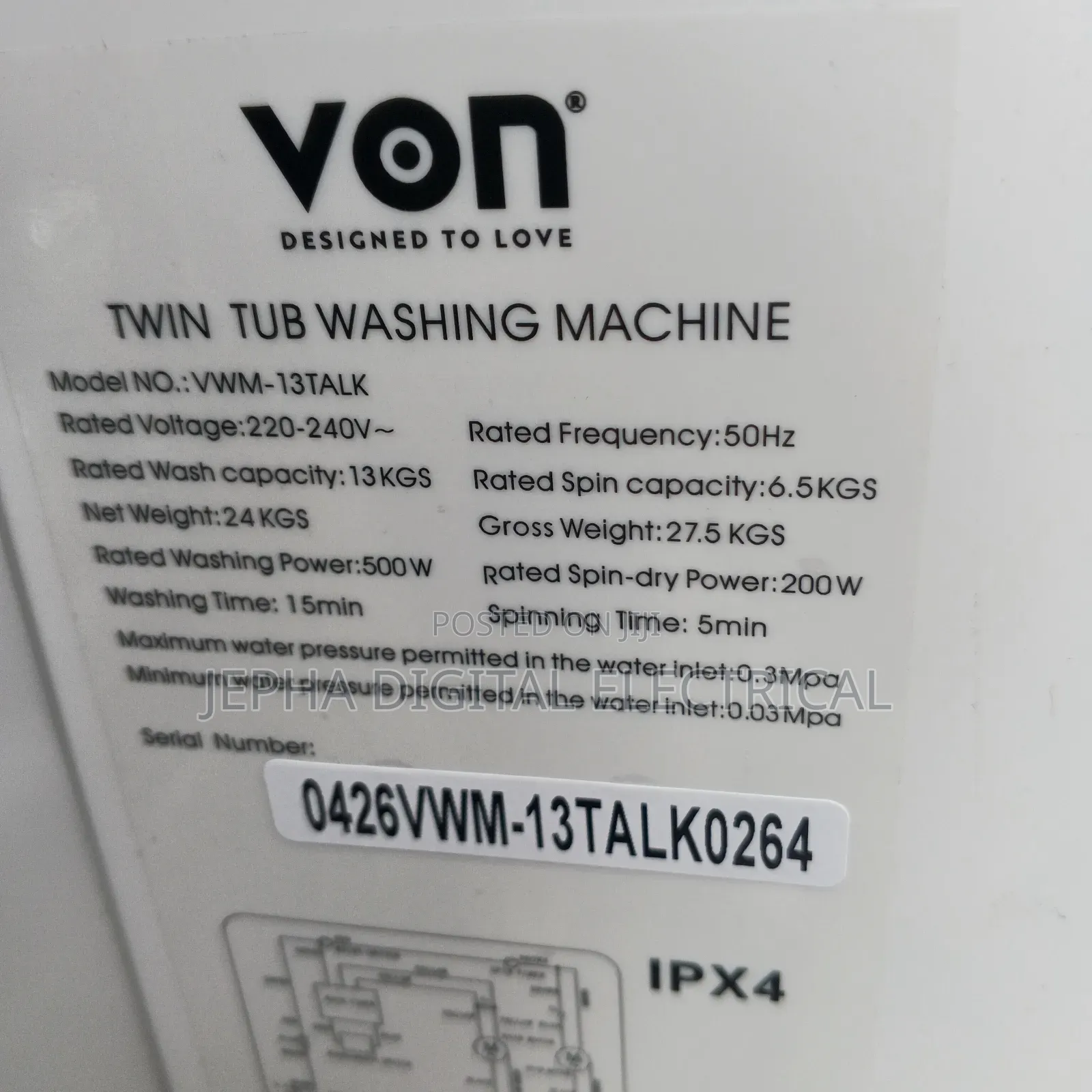 13kgs Top Load Washing Machine