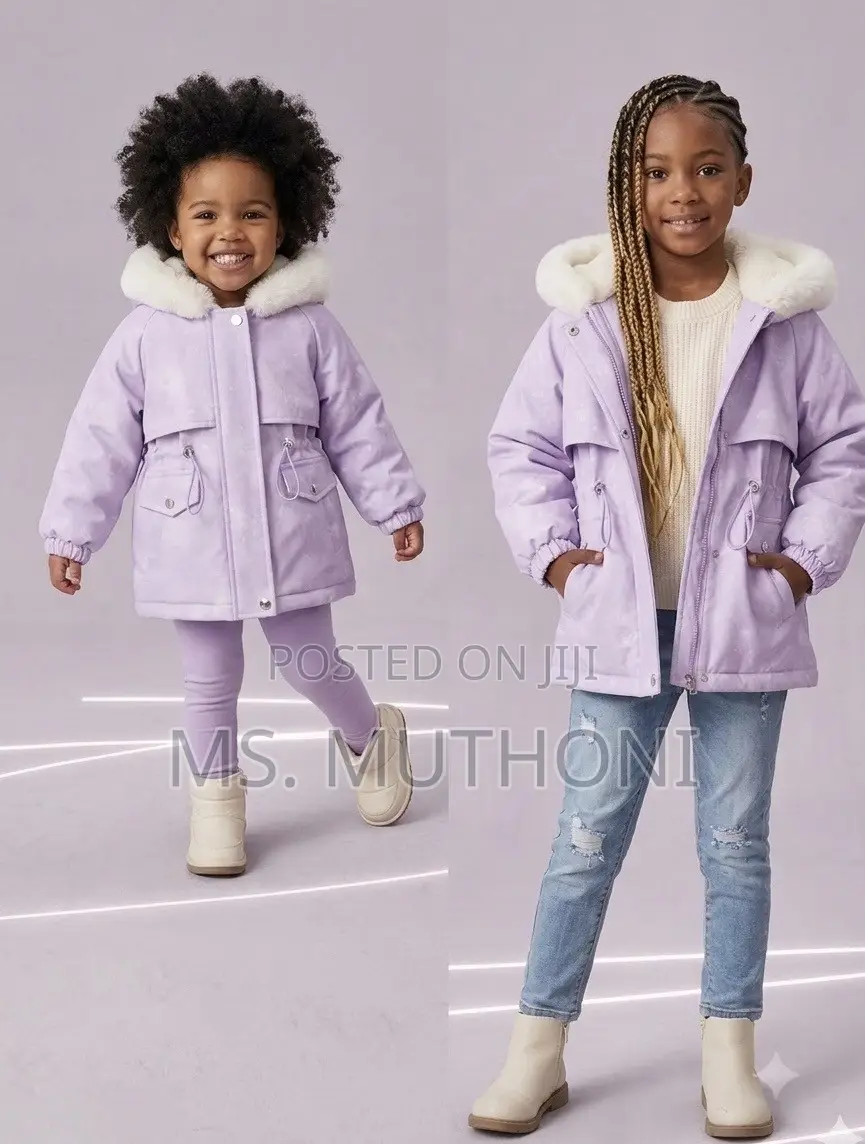 Girls Winter Faux Fur Trim Parka Coat Collection