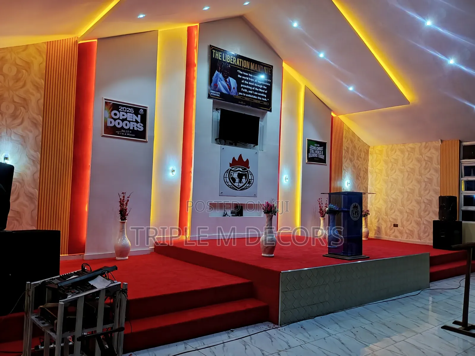 Red Delta 4mm Wall to Wall Carpet for Church Altars