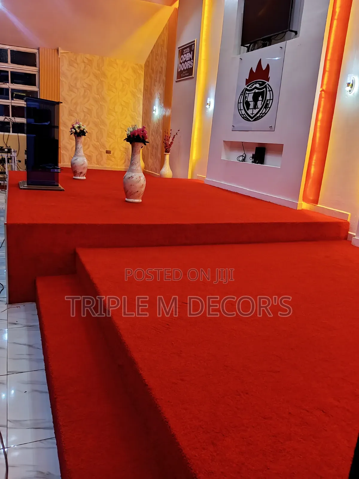 Red Delta 4mm Wall to Wall Carpet for Church Altars