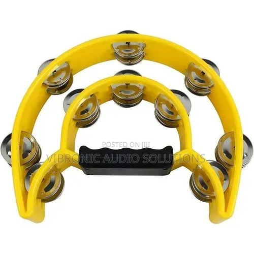 Handheld Tambourine With Metal Jingles ,