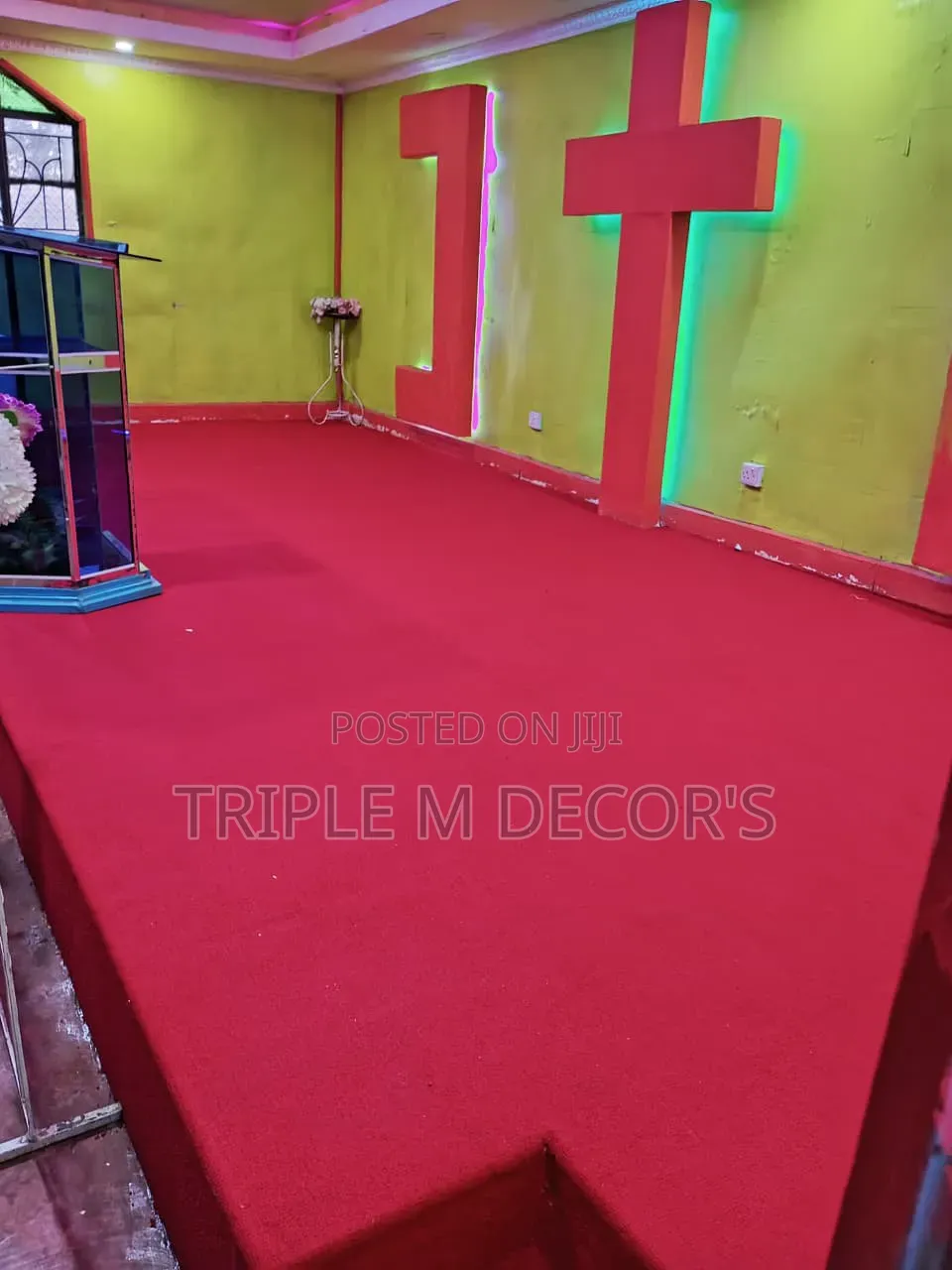 Wall to Wall 4mm Delta Red Carpet for Church Altar
