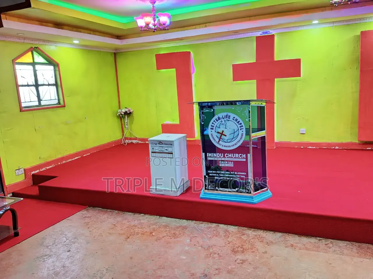 Thick 4mm Delta Red Wall to Wall Church Carpet